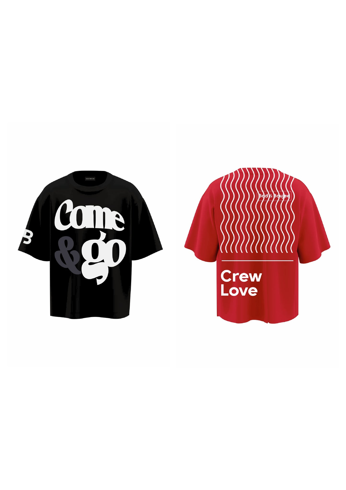 combo COME & GO + CREW LOVE RED (set of two t-shirts)