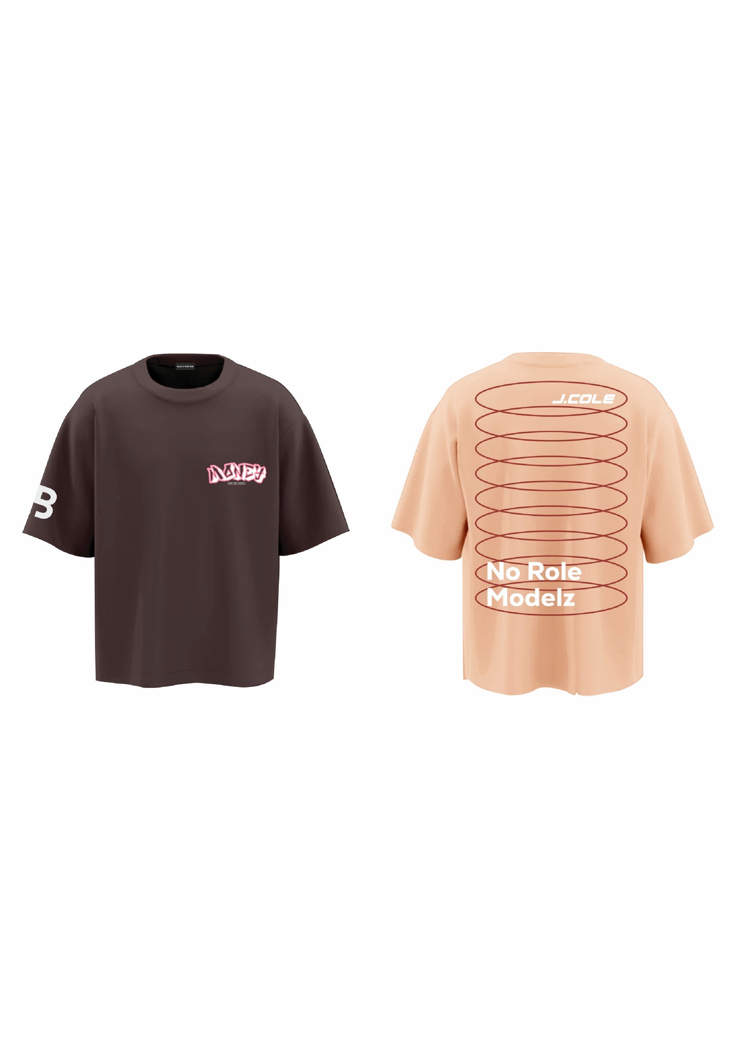 combo NO ROLE MODELZ PEACH + MONEY ON MY MIND (set of two t-shirts)