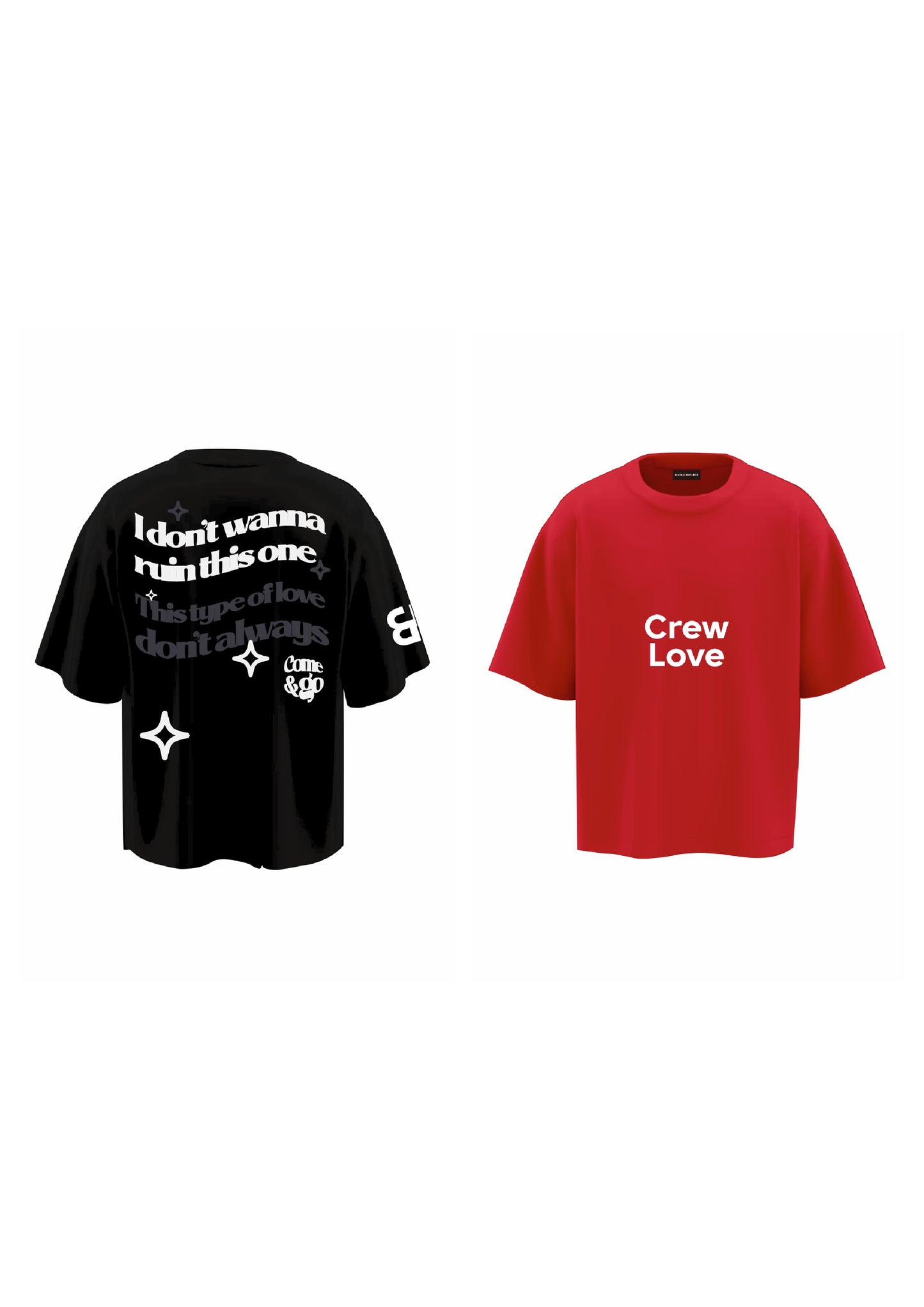 combo COME & GO + CREW LOVE RED (set of two t-shirts)