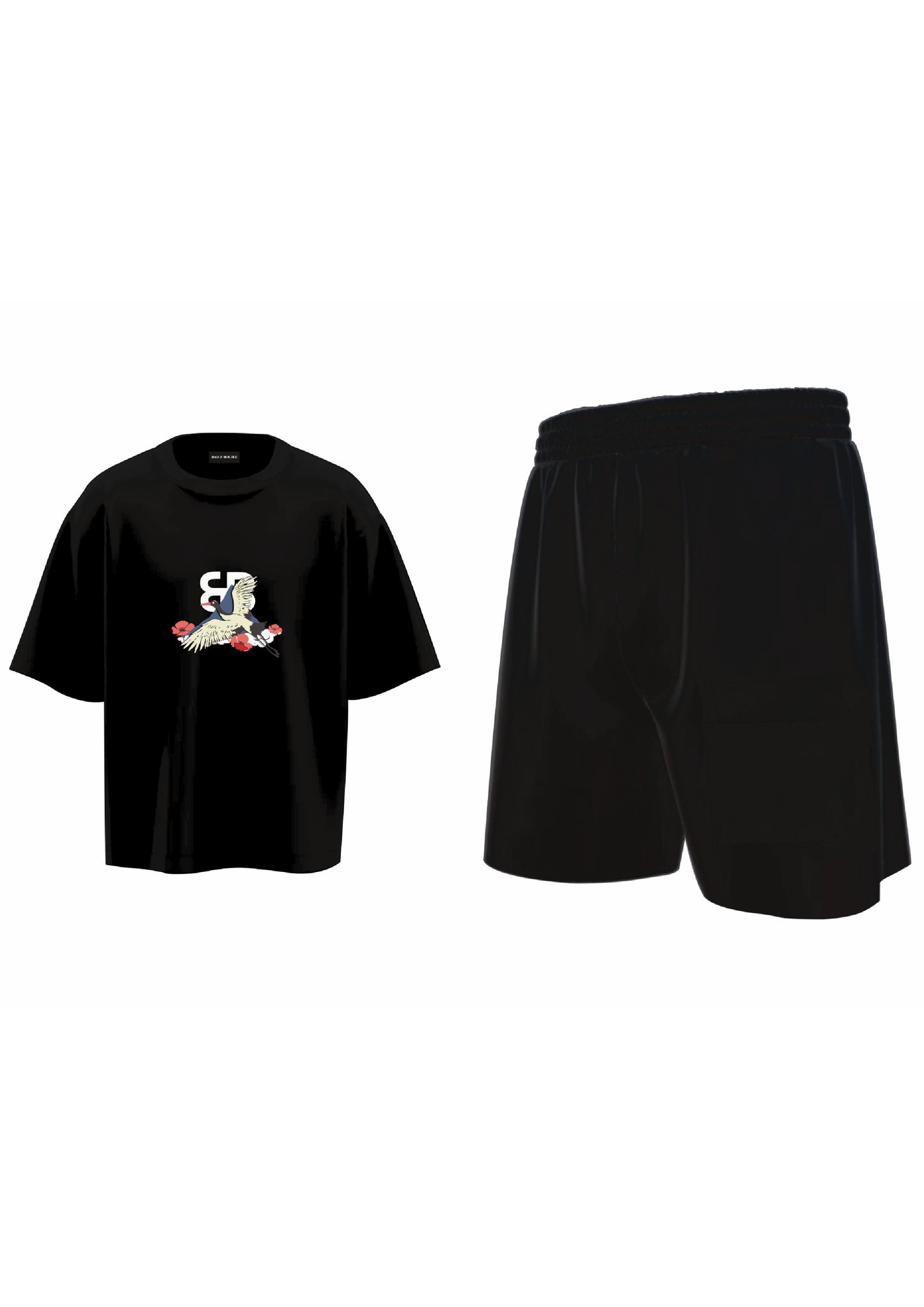 combo MADIBA +LOUNGE SHORTS BLACK (set of t-shirts & shorts)