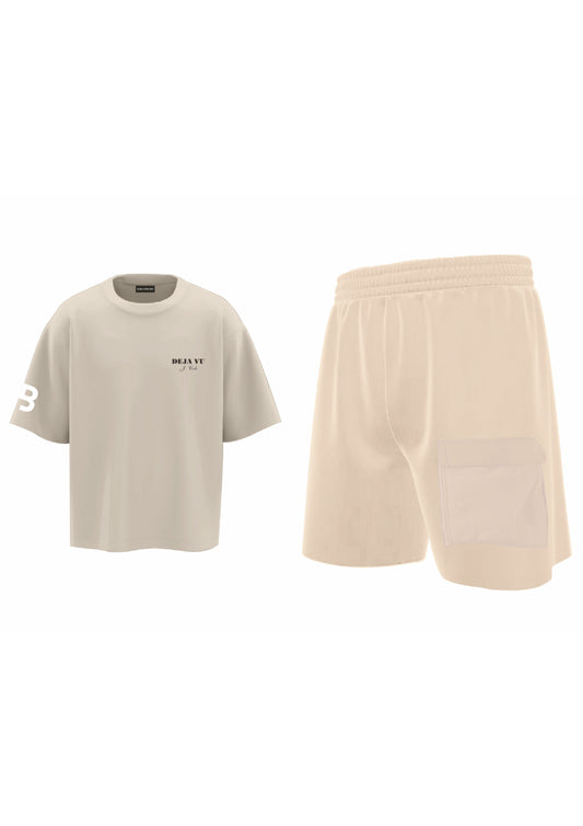 combo DEJA VU SUMMERSAND +LOUNGE SHORTS BEIGE (set of t-shirts & shorts)