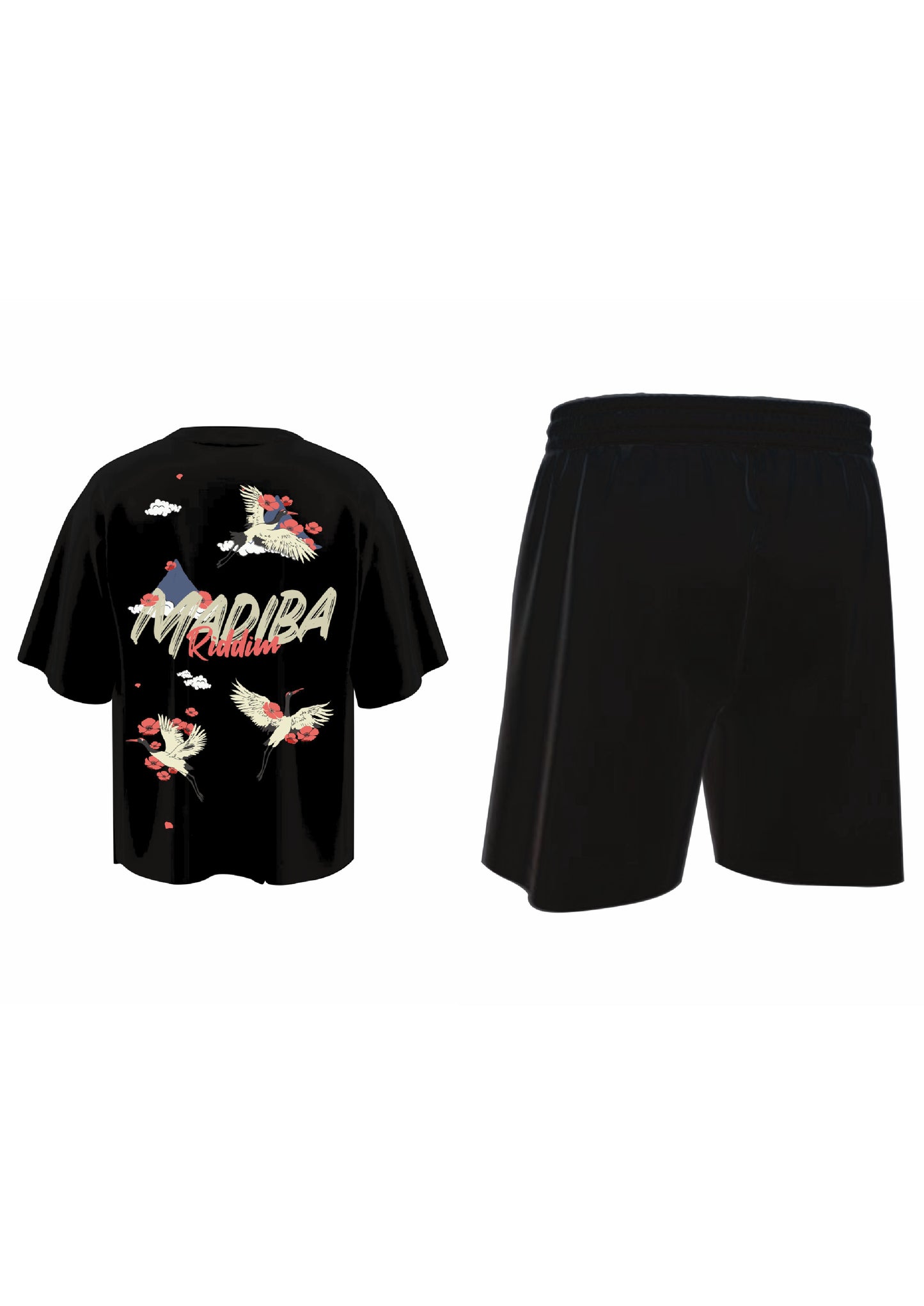 combo MADIBA +LOUNGE SHORTS BLACK (set of t-shirts & shorts)