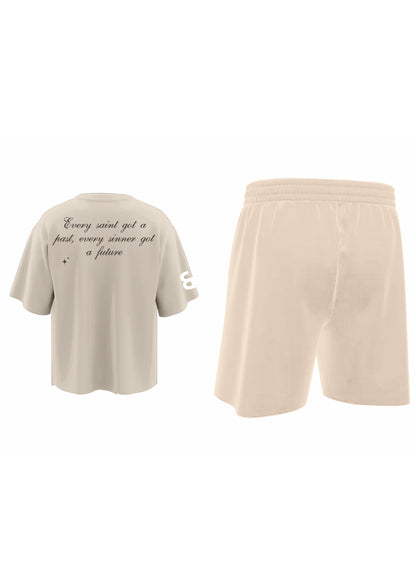 combo DEJA VU SUMMERSAND +LOUNGE SHORTS BEIGE (set of t-shirts & shorts)