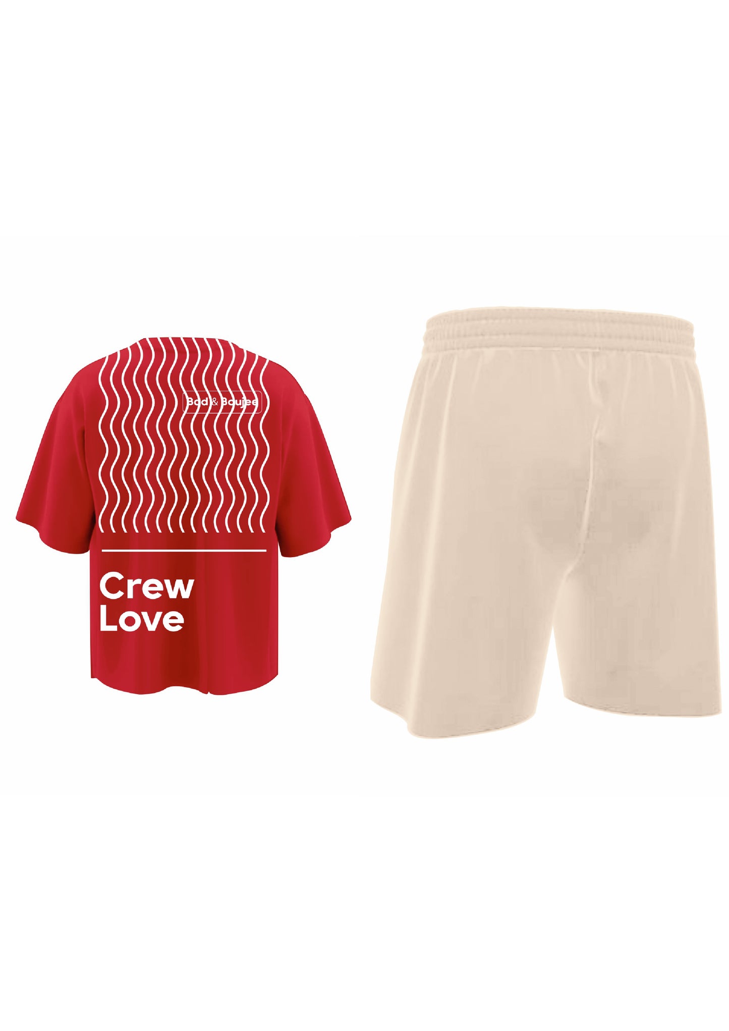 combo CREW LOVE + LOUNGE SHORTS BEIGE (set of t-shirts & shorts)