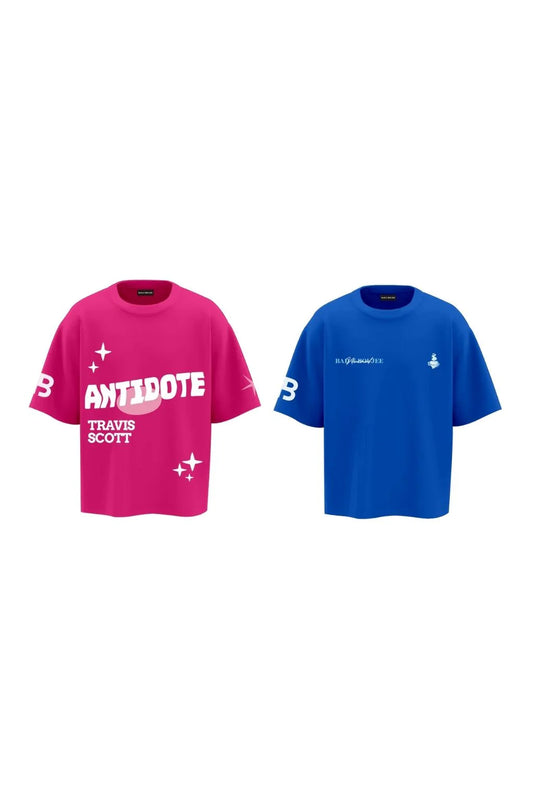 Antidote Pink + Honestly Nevermind Blue Oversized T-shirt Combo