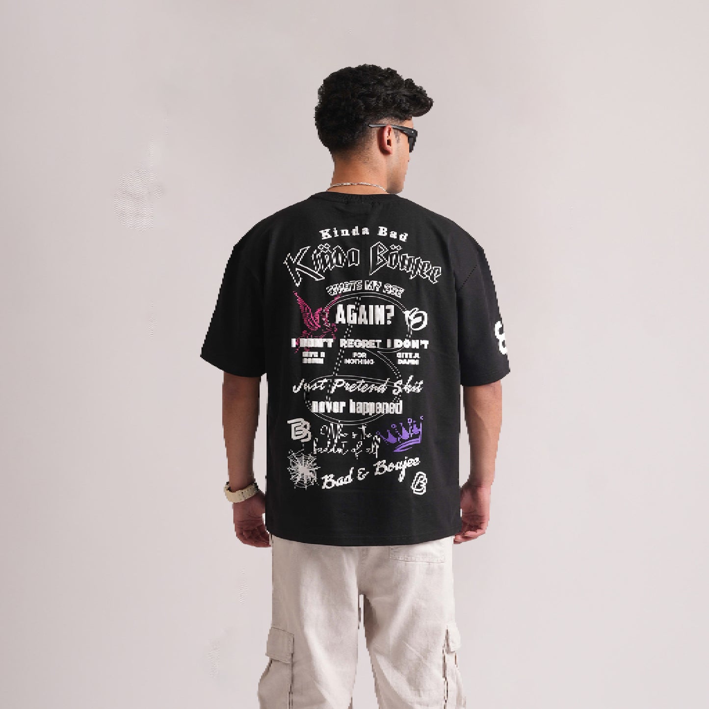 Kinda Bad - Kinda Boujee Black Oversized T-shirt