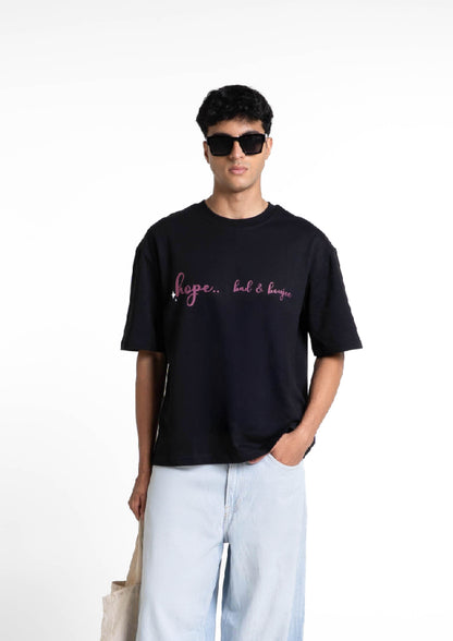 Hope Black Oversized T-shirt