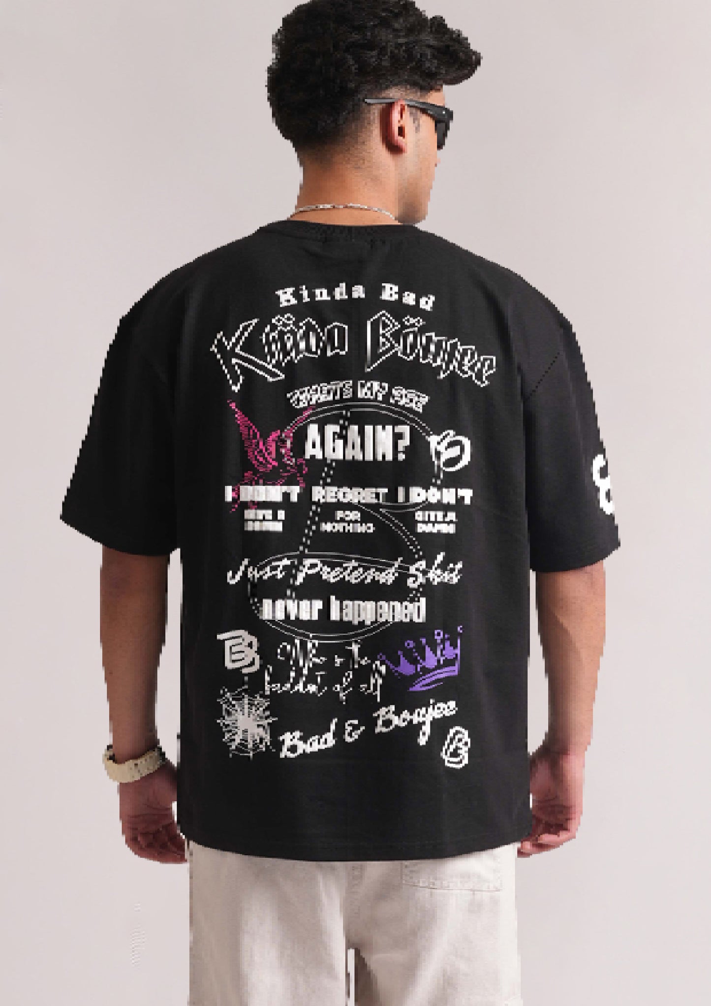 Kinda Bad - Kinda Boujee Black Oversized T-shirt