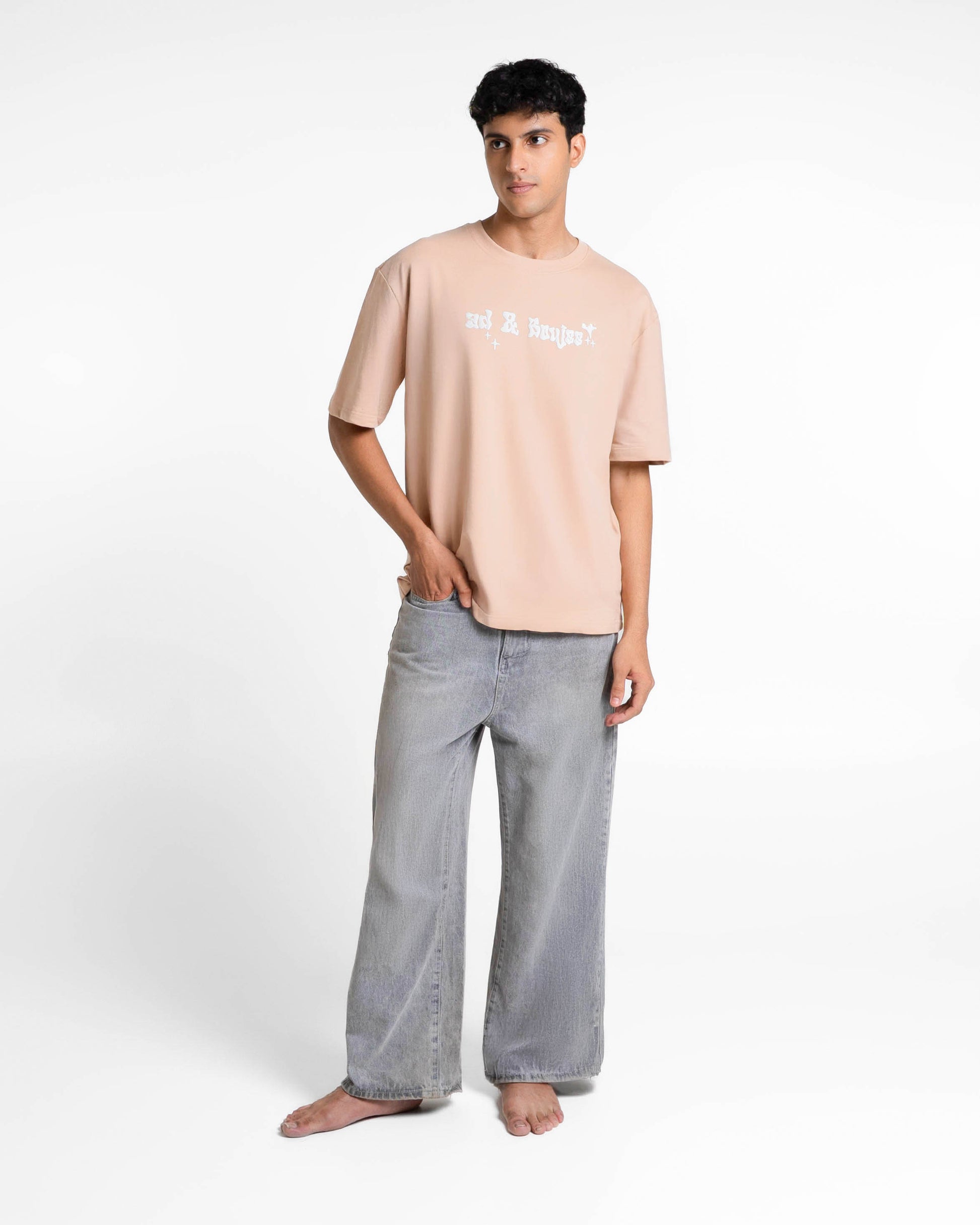 Dark Hours Hazelnut Beige Oversized T-Shirts