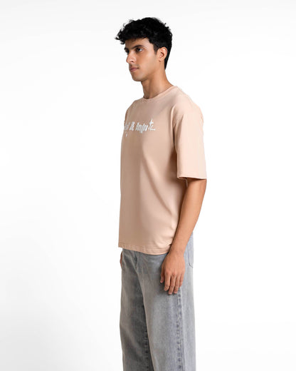 Dark Hours Hazelnut Beige Oversized T-Shirts
